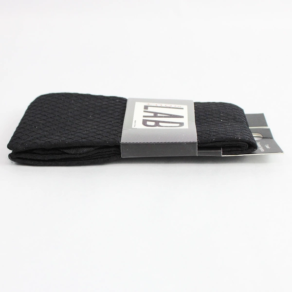 SOCK LAB Footed Tights One Pair Black Cut Out Diamonds Size M/L Style 105 NWT