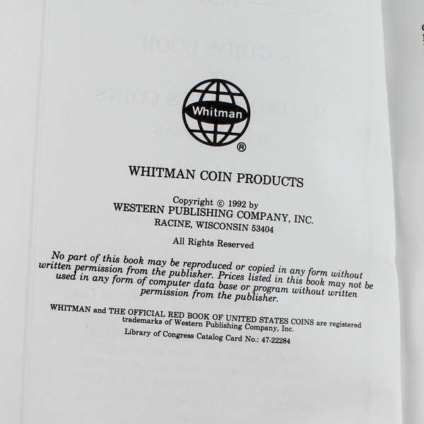 A Guide Book of United States Coins 48th Ed. R.S. Yeoman 1992 - Good Condition