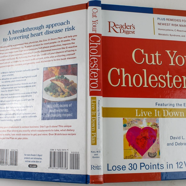Cut Your Cholesterol by Katz & Gordon 2003 Hardcover - Good Condition!
