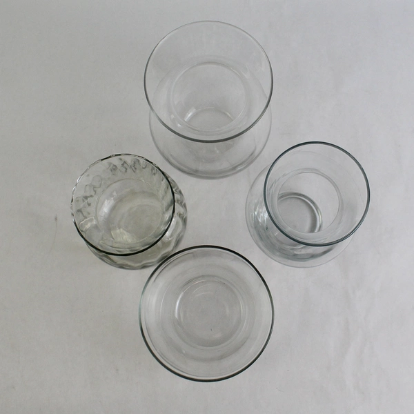 Lot of 4 Unmarked Clear Glass Flower Vases Home Decor