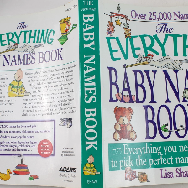 Everything Baby Names Book by Lisa Shaw 1997 - Over 25,000 Names!