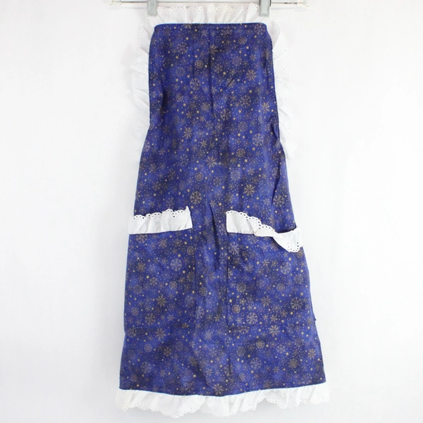 Handmade Blue Snowflake Design Christmas Kitchen Apron