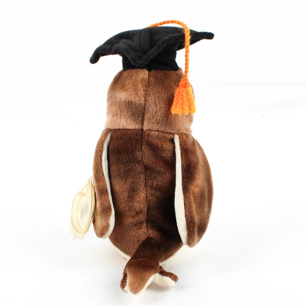 TY Beanie Baby Wise 1998 Brown Graduation Owl W/ Tag Plush Doll Toy