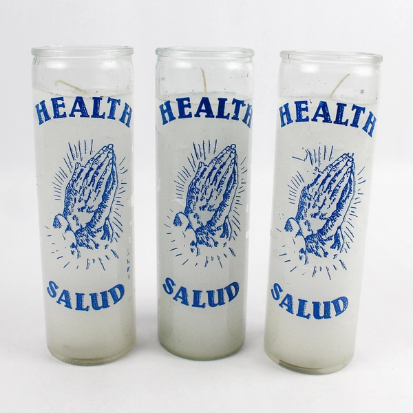 Lot of 3 Indio Products Health White Prayer Candles