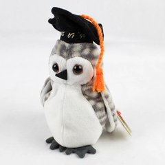 TY Beanie Baby Wiser 1999 Gray Graduation Owl W/ Tag Plush Doll Toy