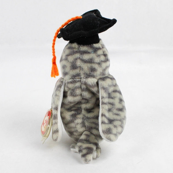 TY Beanie Baby Wiser 1999 Gray Graduation Owl W/ Tag Plush Doll Toy
