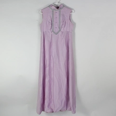Vintage Handmade Lavender Purple Long Sleeveless Dress Women's Small Stains
