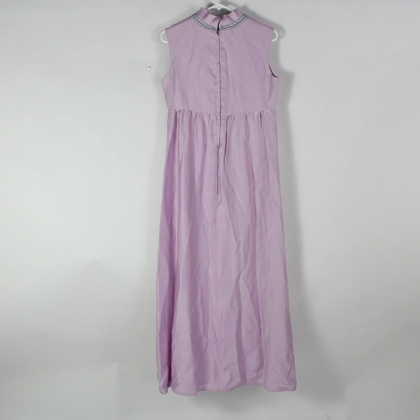 Vintage Handmade Lavender Purple Long Sleeveless Dress Women's Small Stains