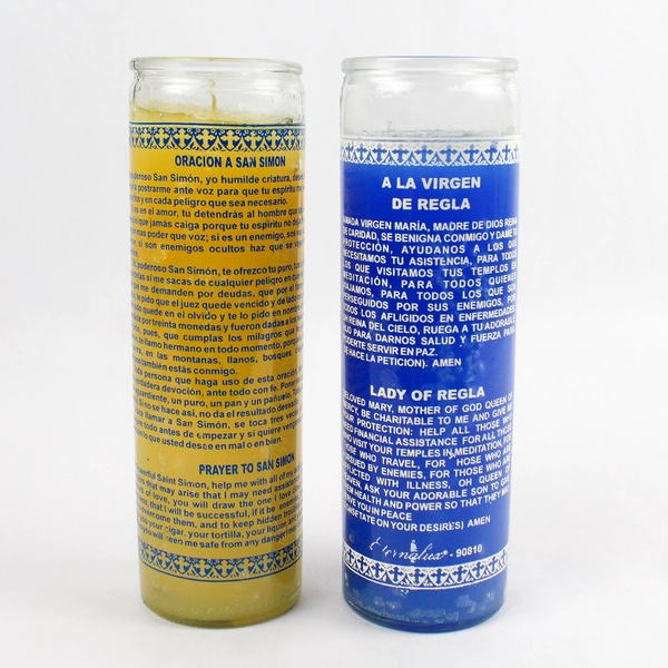 Lot of 2 Eternalux Prayer Candles Lady of Regla and Saint Simón
