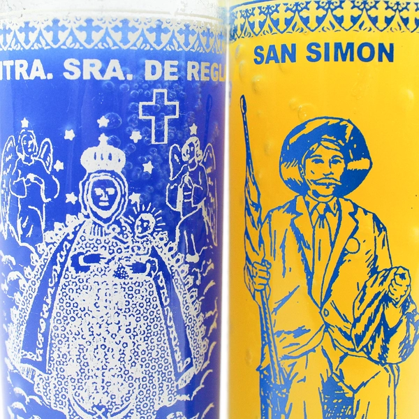 Lot of 2 Eternalux Prayer Candles Lady of Regla and Saint Simón