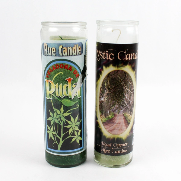 Lot of 2 Spell Candles Rue Candle and Road Opener Mystic