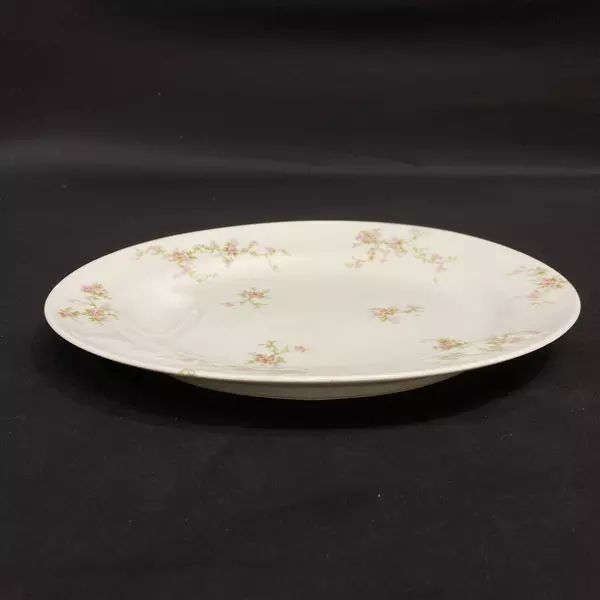 Vintage Theodore Haviland Oval Platter Pink Roses 11.5"x9" Chip