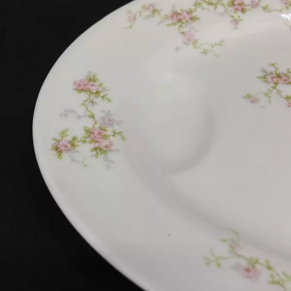 Vintage Theodore Haviland Oval Platter Pink Roses 11.5"x9" Chip