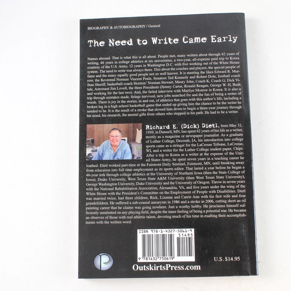 I Was "Write" All Along by Richard Dietl - 2010 Paperback in Good Condition