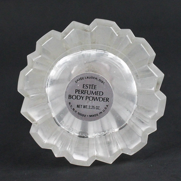 Vintage Estee Lauder Perfumed Body Power Empty 2.25 Oz Glass Shaker Bottle