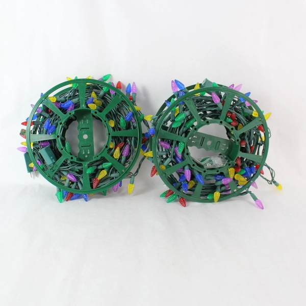 Set of 2 Multicolor LED Outdoor Christmas Lights 31ft Each Pre-Owned