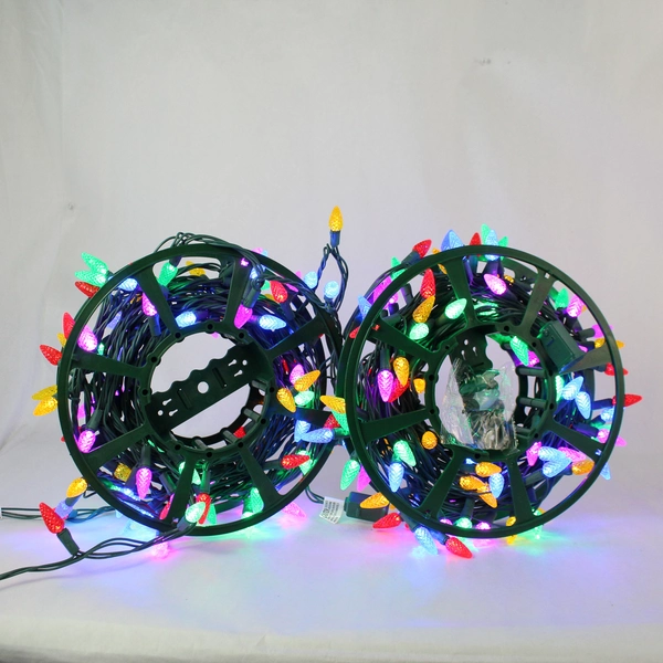 Set of 2 Multicolor LED Outdoor Christmas Lights 31ft Each Pre-Owned