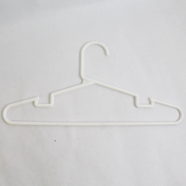 Lot of 10 Opaque White Plastic Children's Clothing Hangers Pants and Tops