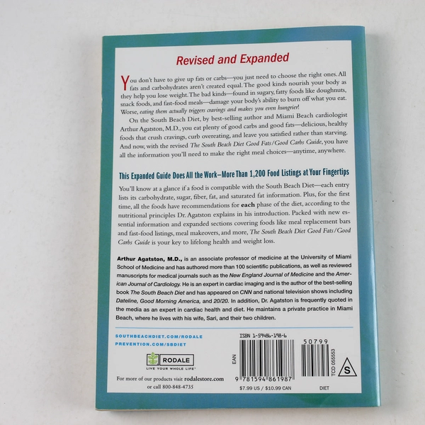 South Beach Diet Good Fats Good Carbs Guide by Arthur Agatston 2005 Paperback