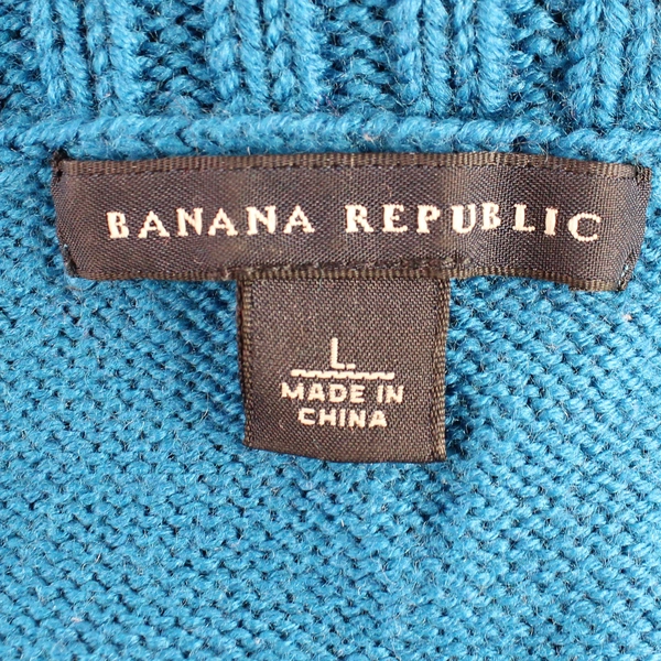 Banana Republic Blue Knit Turtleneck Sweater Women's L - Pre-owned, Flaws