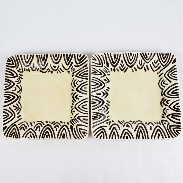 2 Laurie Gates Safari Zebra Square Salad Plates 8 Inch