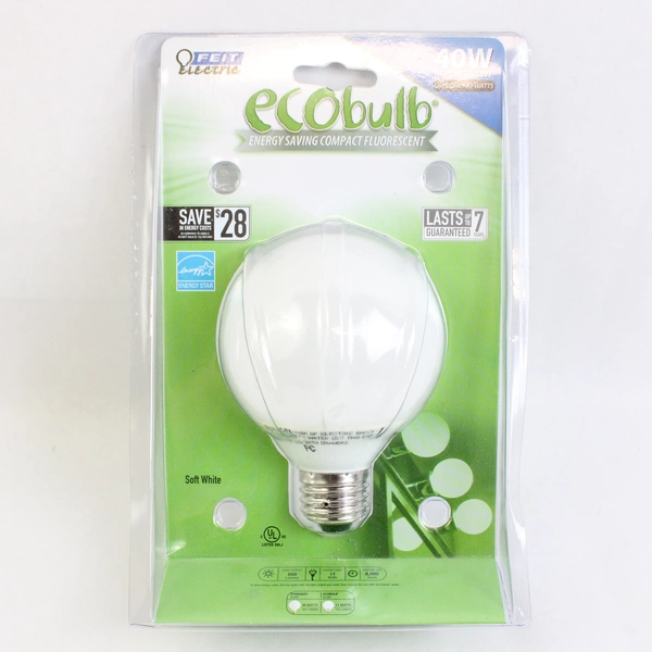 NIB Feit Electric Ecobulb Globe Soft White Compact Fluorescent 40W 550 Lumens