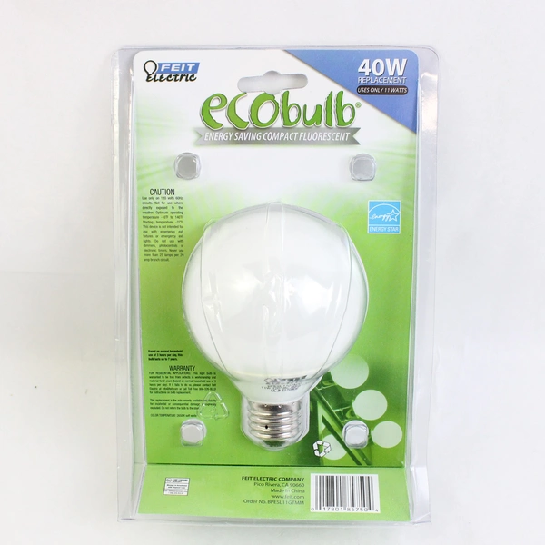 NIB Feit Electric Ecobulb Globe Soft White Compact Fluorescent 40W 550 Lumens