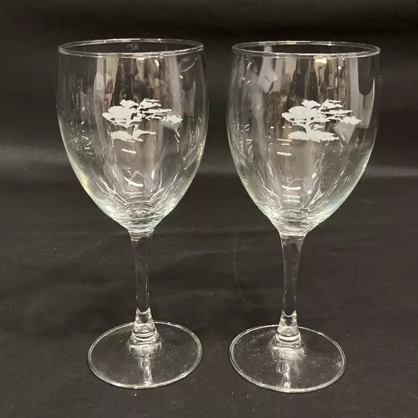 Lot of 6 Assorted Crystal Wine Glasses Various Sizes And Logos