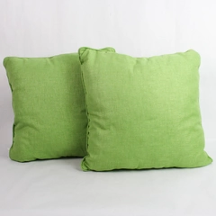 Set of 2 Solarium Green Patio Pillows Indoor or Outdoor Cushions 18" x 18"