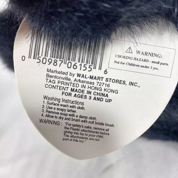 Cuddle Wit Valentine Bear Black & Red with Ear Tag 9.5" Plush Toy