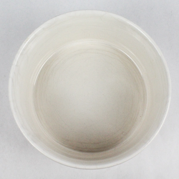 White Ribbed Ceramic Soufflé Bowl Ramekin 8.5 Inch