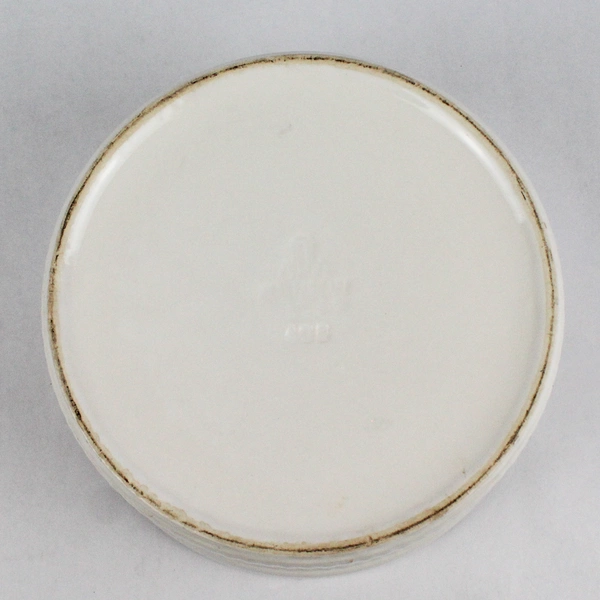 White Ribbed Ceramic Soufflé Bowl Ramekin 8.5 Inch