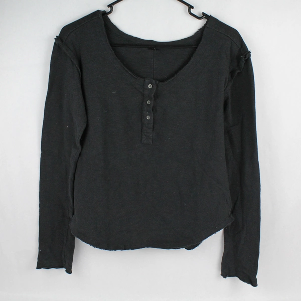 Banjara Black Long Sleeve Women's Top Size S 100% Cotton Pre-Owned with Flaws
