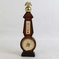 Vtg Avon Wild Country After Shave Clock & Thermometer Empty Bottle 5 Oz Brown