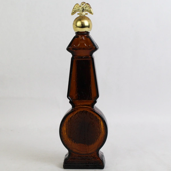 Vtg Avon Wild Country After Shave Clock & Thermometer Empty Bottle 5 Oz Brown