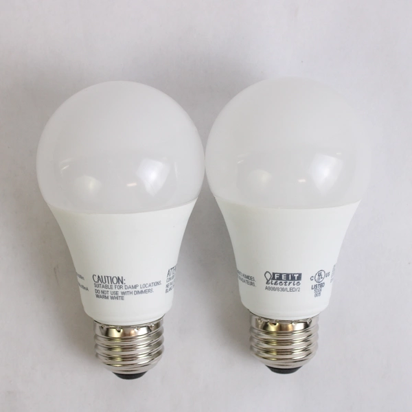 NIB Set of 2 Feit Electric Lightbulbs LED Warm White 800 lm A19 Multiuse 60W