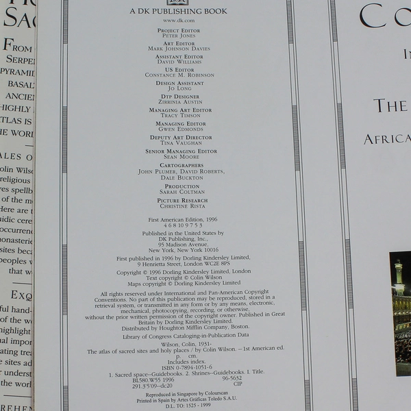 Atlas of Holy Places and Sacred Sites Colin Wilson 1996 Hardcover