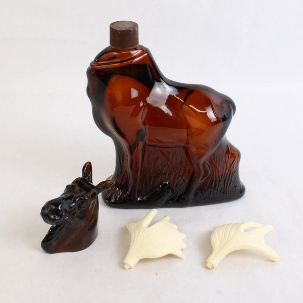 Vtg Avon Alaskan Moose Deeps Woods After Shave Full Bottle 8 Oz Brown Glass