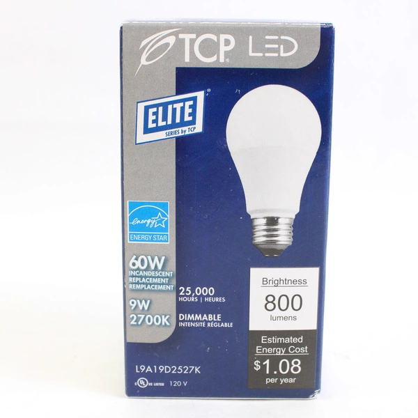 NIB TCP LED Dimmable Lightbulb 60W Incandescent 800 lm 25,000 hrs