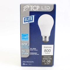 NIB TCP LED Dimmable Lightbulb 60W Incandescent 800 lm 25,000 hrs