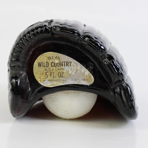 Vtg Avon Wild Country After Shave Empty Bottle 5 Oz Brown Glass Baseball Glove