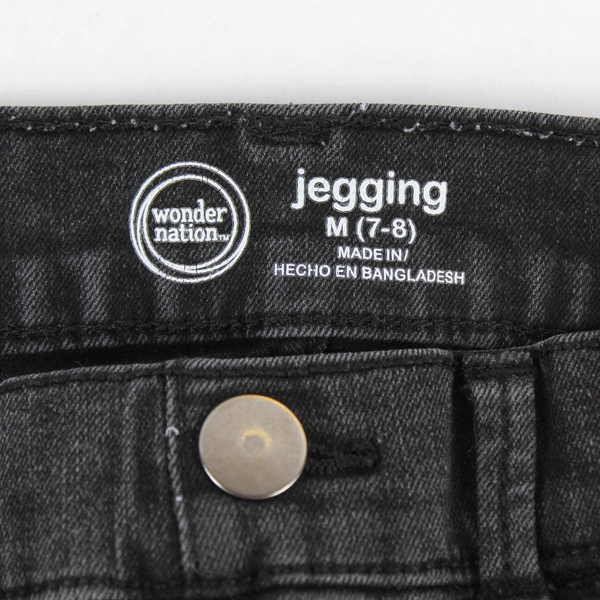 Wonder Nation Distressed Black Jeggings Girls Size 7-8, Good Condition