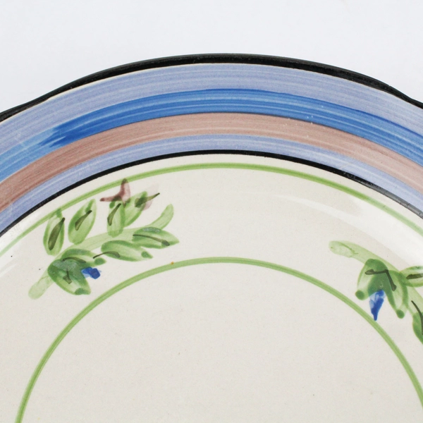 Set of 2 Royal Norfolk Dinner Plates Blue And Brown Stripes & Flowers 11 Inch