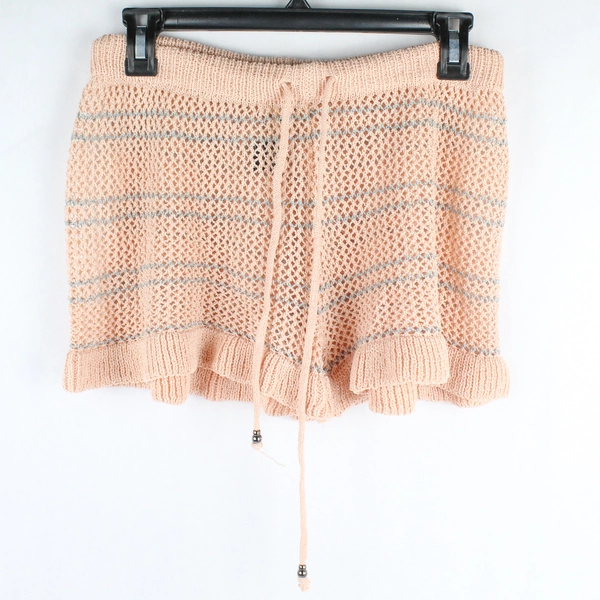 POL Pink & Gray Striped Knit Lounge Shorts Women's Size S - Good Condition