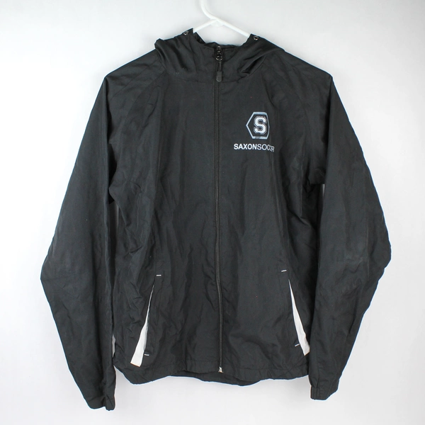 Sport-Tek Saxon Soccer Women's Black Full-Zip Windbreaker Size S - Pre-Owned