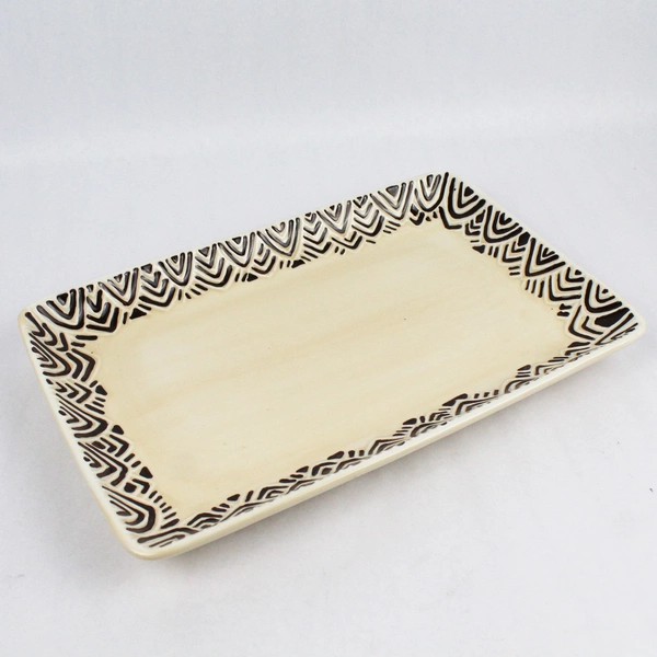 Laurie Gates Safari Zebra Rectangular Platter 14.5 Inch