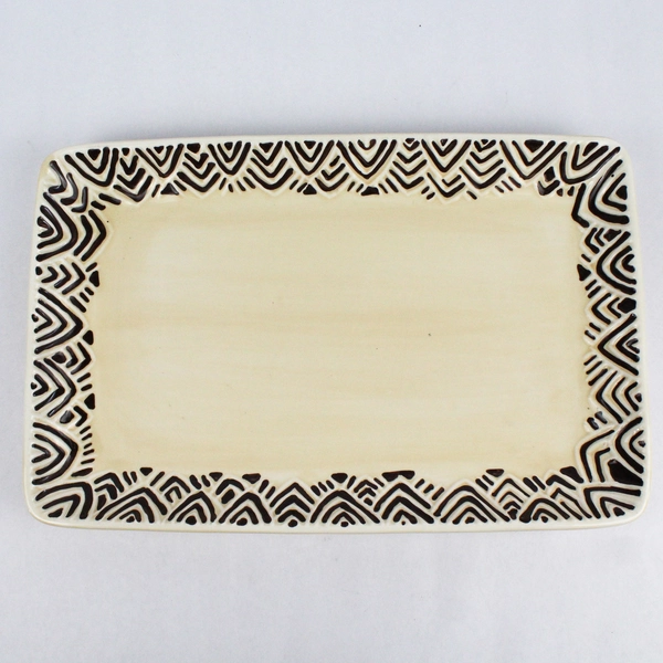 Laurie Gates Safari Zebra Rectangular Platter 14.5 Inch