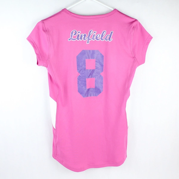 Nike Dri-Fit Linfield University Pink V-Neck Jersey Women's Medium Activewear