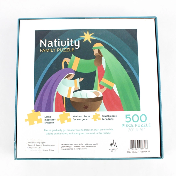 Nativity Family Puzzle 500 Pieces 20" x 16" Christmas Religious