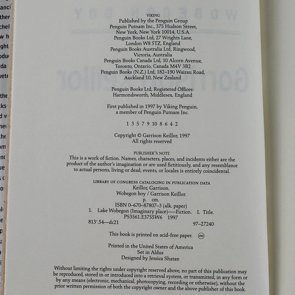 Garrison Keillor Wobegon Boy 1997 Hardcover Book - Good Condition
